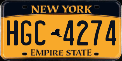 NY license plate HGC4274