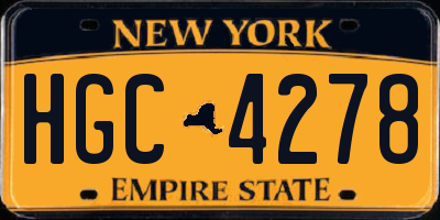 NY license plate HGC4278