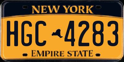 NY license plate HGC4283