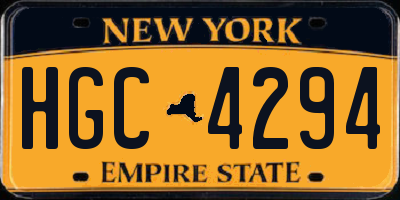 NY license plate HGC4294
