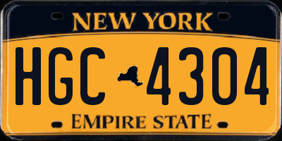 NY license plate HGC4304