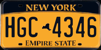 NY license plate HGC4346