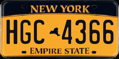 NY license plate HGC4366