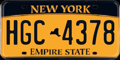 NY license plate HGC4378