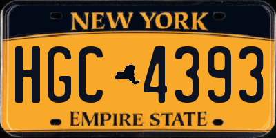 NY license plate HGC4393