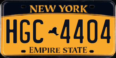 NY license plate HGC4404