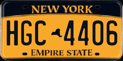 NY license plate HGC4406