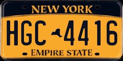 NY license plate HGC4416