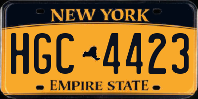 NY license plate HGC4423