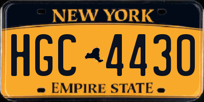 NY license plate HGC4430