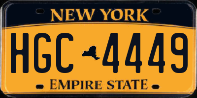 NY license plate HGC4449