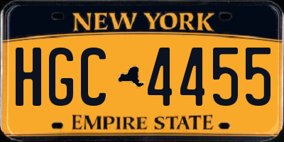 NY license plate HGC4455
