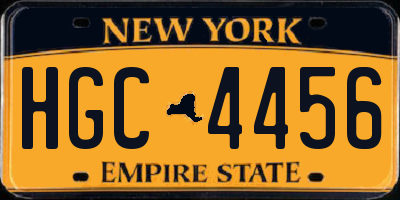NY license plate HGC4456