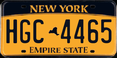 NY license plate HGC4465