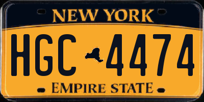 NY license plate HGC4474