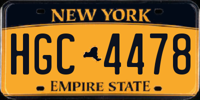 NY license plate HGC4478