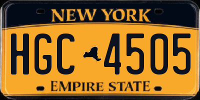 NY license plate HGC4505