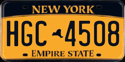 NY license plate HGC4508