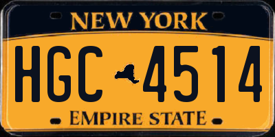 NY license plate HGC4514