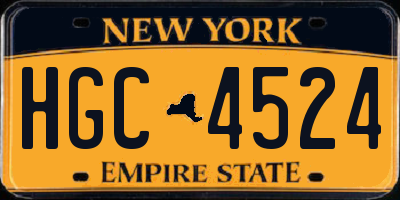 NY license plate HGC4524