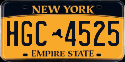 NY license plate HGC4525