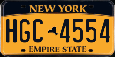 NY license plate HGC4554