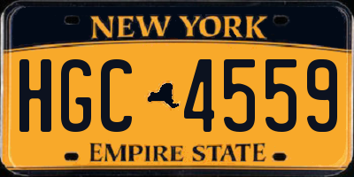 NY license plate HGC4559