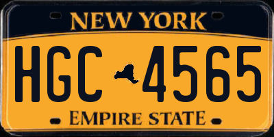 NY license plate HGC4565