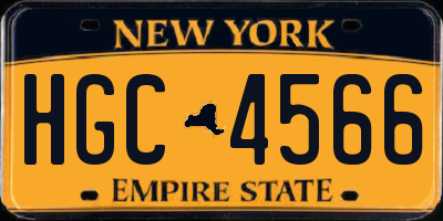 NY license plate HGC4566