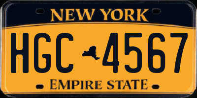 NY license plate HGC4567