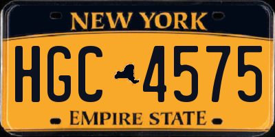 NY license plate HGC4575