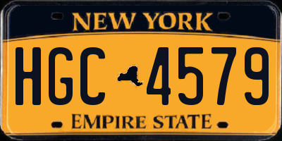 NY license plate HGC4579