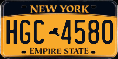 NY license plate HGC4580
