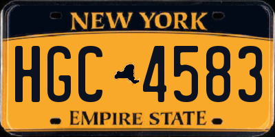 NY license plate HGC4583