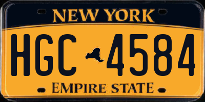 NY license plate HGC4584