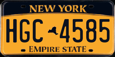 NY license plate HGC4585