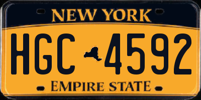 NY license plate HGC4592