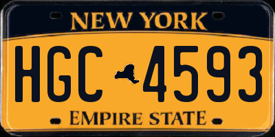 NY license plate HGC4593