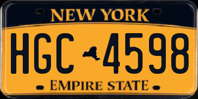 NY license plate HGC4598