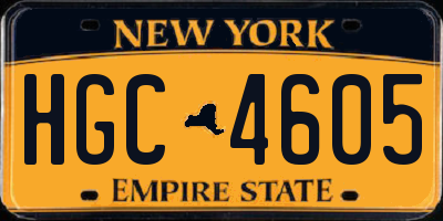 NY license plate HGC4605