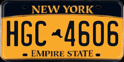NY license plate HGC4606