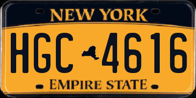 NY license plate HGC4616