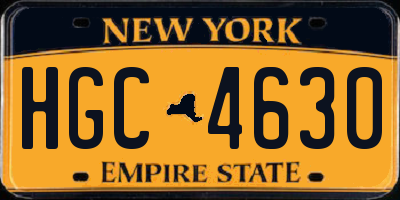 NY license plate HGC4630