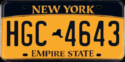 NY license plate HGC4643