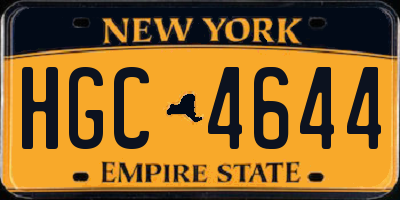NY license plate HGC4644
