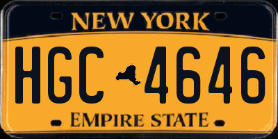 NY license plate HGC4646