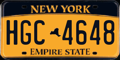 NY license plate HGC4648