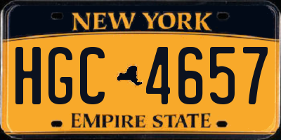 NY license plate HGC4657