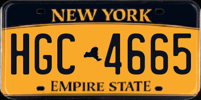 NY license plate HGC4665