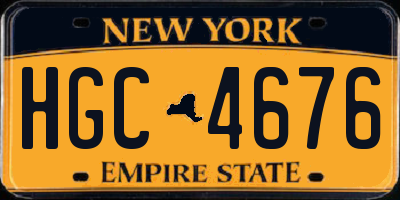 NY license plate HGC4676